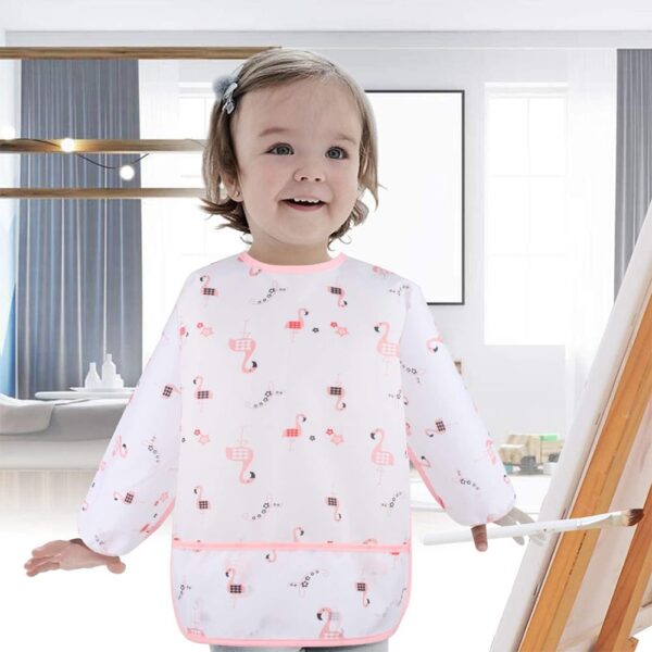 Babero Mangas Largas Impermeable Flamingo Úpale uso nuevo