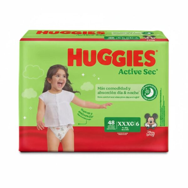 Pañal Huggies Active Sec Xtra-Flex XXXG x 48 (18 a 25kg)