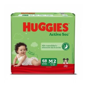 Pañal Huggies Active Sec Xtra-Flex M x 68 (5.5 a 9.5 kg)