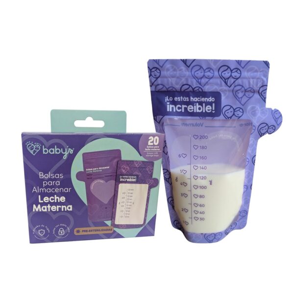 Bolsas Para Almacenar Leche Materna x20 Babys caja y producto