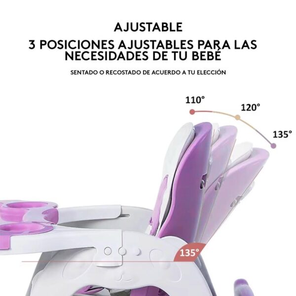 Silla De Comer para bebé Noah Multifunción Lila Creciendo Juntos ajustable