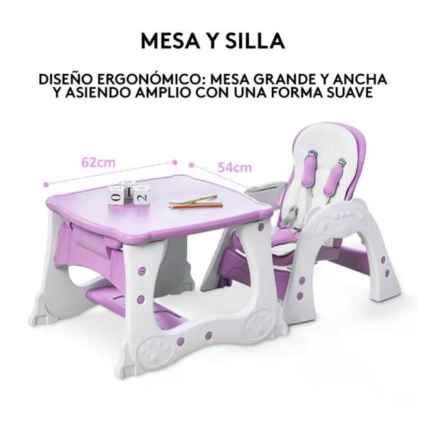 Silla De Comer para bebé Noah Multifunción Lila Creciendo Juntos mesa y silla