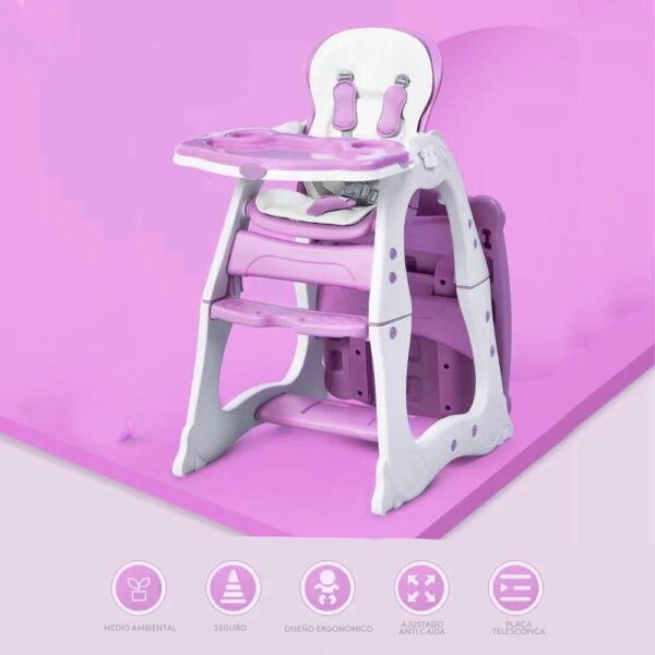 Silla De Comer para bebé Noah Multifunción Lila Creciendo Juntos diseño