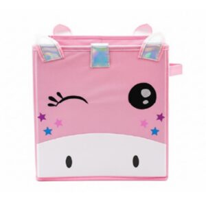 Cubo Plegable de Almacenamiento Genial Rosa Unicornio