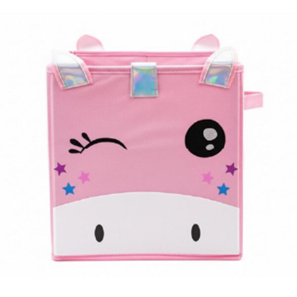 Cubo Plegable de Almacenamiento Genial Rosa Unicornio