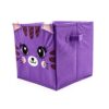 Cubo Plegable de Almacenamiento Genial Gata Morado caja