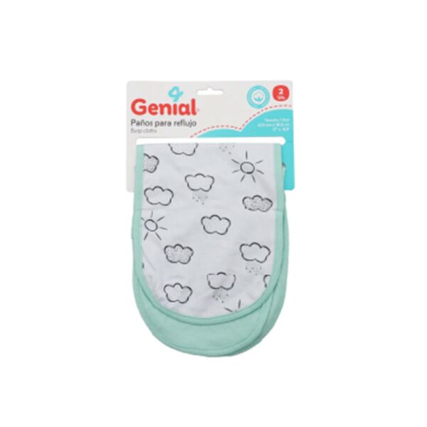Paños para Reflujo Genial x 2u. Nubes Verde
