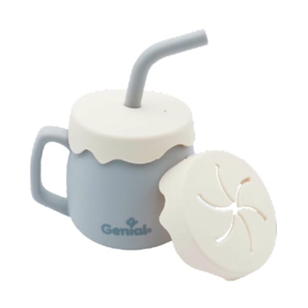 Vaso de Entrenamiento de Silicona Genial con Sorbete Gris 270 ml 12M+