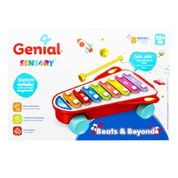 Juguete Xilófono Rodante Genial Rojo 12M+ caja