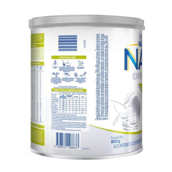 NAN® SOYA Fórmula Infantil Lata x 800g dorsal