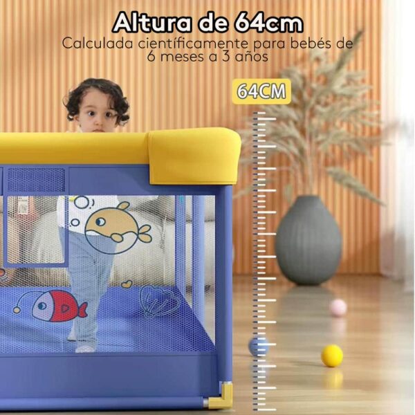 Corral Para Bebé Funkids Marino Azul 120x160 Cm Úpale altura