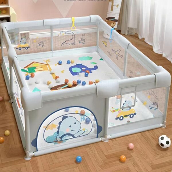 Corral Para Bebé Funkids Dinosaurio Gris 150x180 Cm Úpale uso solo