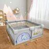 Corral Para Bebé Funkids Dinosaurio Gris 150x180 Cm Úpale medidas