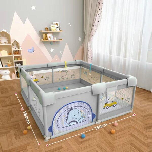 Corral Para Bebé Funkids Dinosaurio Gris 150x180 Cm Úpale medidas