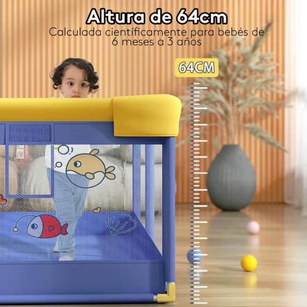 Corral Para Bebé Funkids Marino Azul 150x180 Cm Úpale altura