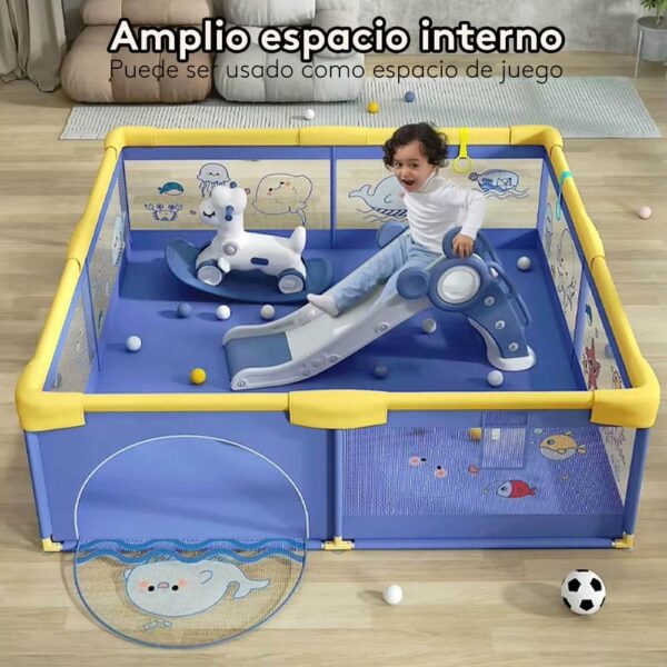 Corral Para Bebé Funkids Marino Azul 150x180 Cm Úpale uso niño