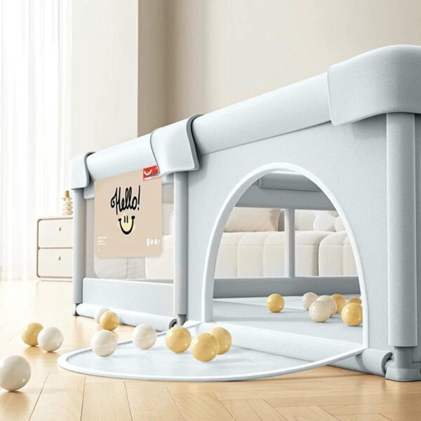 Corral Para Bebé Funkids Perro Gris 150x180 Cm Úpale puerta