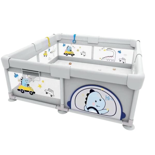 Corral Para Bebé Funkids Dinosaurio Gris 180x200 Cm Úpale