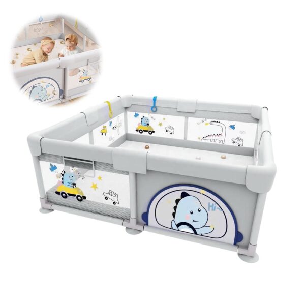 Corral Para Bebé Funkids Dinosaurio Gris 180x200 Cm Úpale miniatura