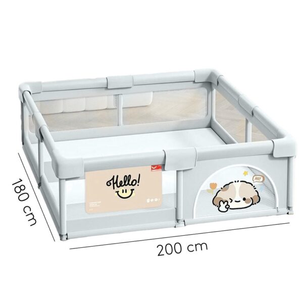 Corral Para Bebé Funkids Perro Gris 180x200 Cm Úpale medidas