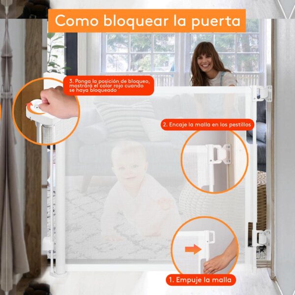 Baranda O Puerta Retractil Para Puertas Gris 140 X 86 Cm Úpale bloqueo