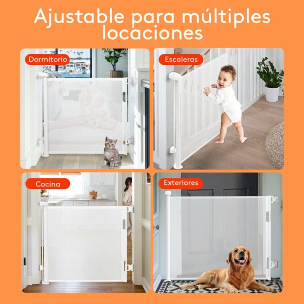 Baranda O Puerta Retractil Para Puertas Gris 140 X 86 Cm Úpale ajuste