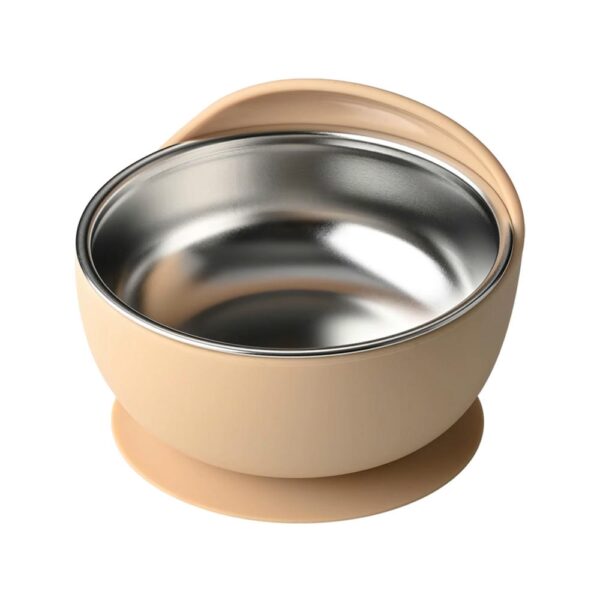 Bowl / Plato Para Bebés De Acero Inoxidable Beige Úpale