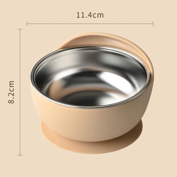Bowl / Plato Para Bebés De Acero Inoxidable Beige Úpale medidas