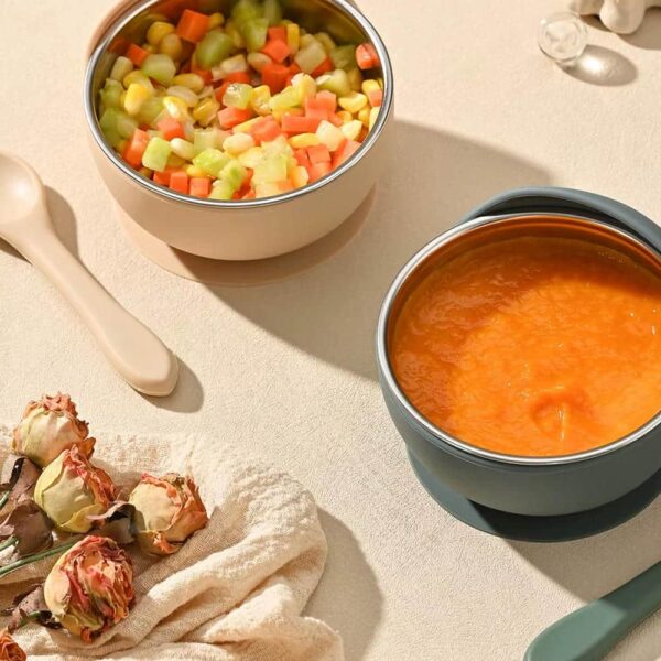 Bowl / Plato Para Bebés De Acero Inoxidable Beige Úpale uso