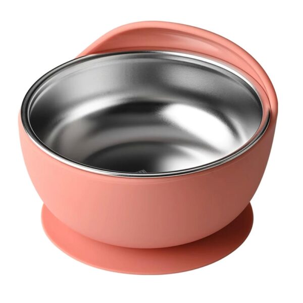 Bowl / Plato Para Bebés De Acero Inoxidable Rosa Úpale