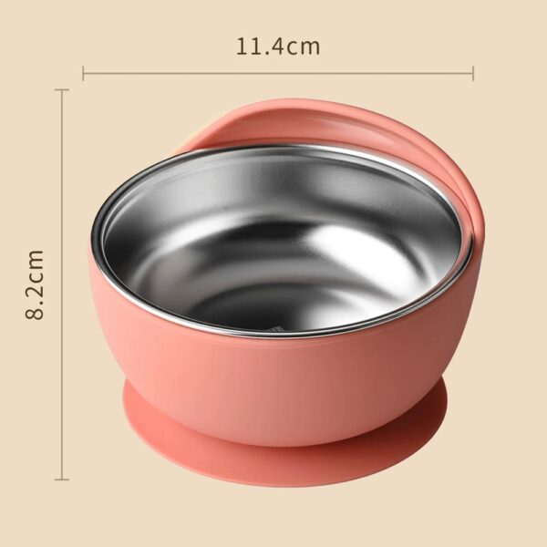 Bowl / Plato Para Bebés De Acero Inoxidable Rosa Úpale medidas