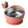 Bowl / Plato Para Bebés De Acero Inoxidable Rosa Úpale miniatura
