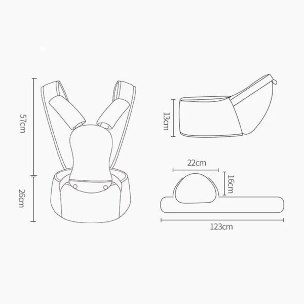 Canguro Ergonómico Rosado Baby Land medidas