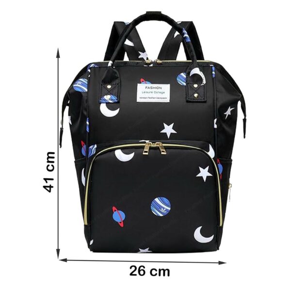 Mochila Pañalera Negra Espacio Prime medidas