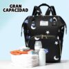 Mochila Pañalera Negra Espacio Prime capacidad