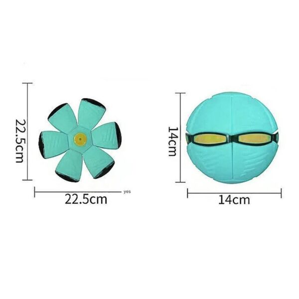 Pelota de Platillo Volador con Luces 3años+ Turquesa Prime medidas