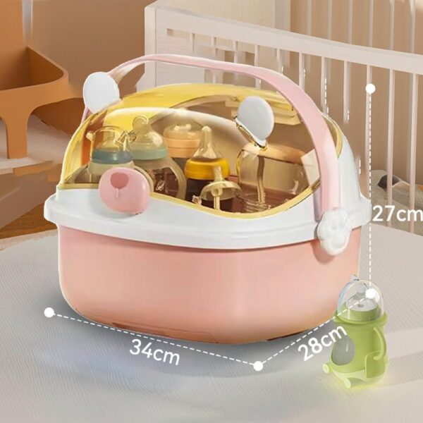 Escurridor de Biberones Bearly Dry Rosado Creciendo Juntos medidas