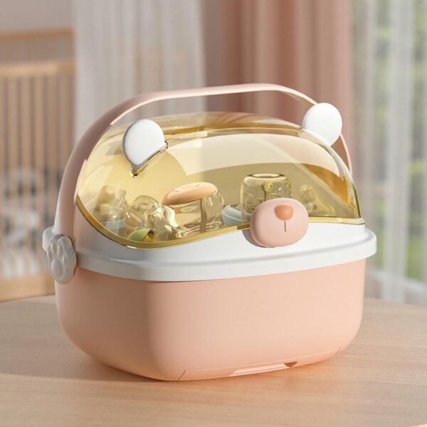 Escurridor de Biberones Bearly Dry Rosado Creciendo Juntos uso cocina