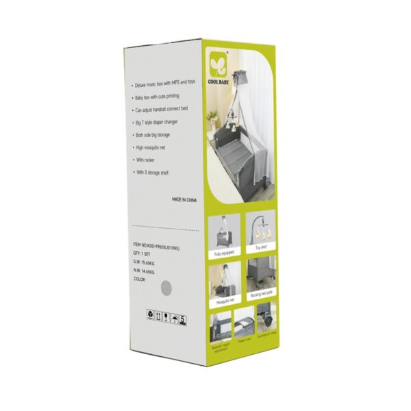 Corral Cuna para bebé Gris Burbay caja