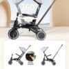 Coche Triciclo para niños 7 En 1 Negro Úpale giro