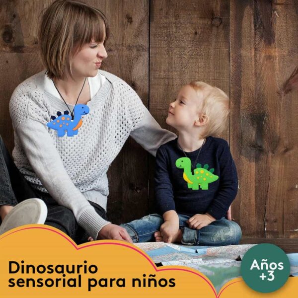 Collar Masticable Sensorial Dino Verde Úpale +3 año