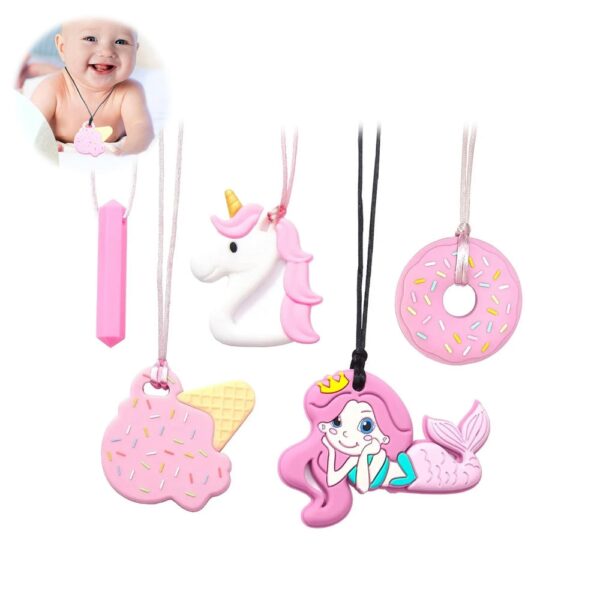 Set De Collares Masticables Sensorial Rosa Úpale x 6