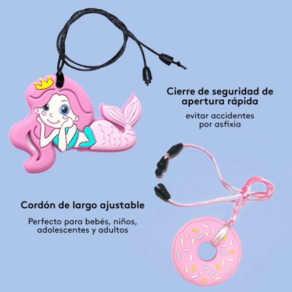 Set De Collares Masticables Sensorial Rosa Úpale x 6 cierre