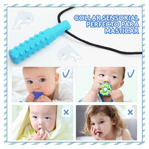 Set De Collares Masticables Sensorial Azul Úpale x 6 collar