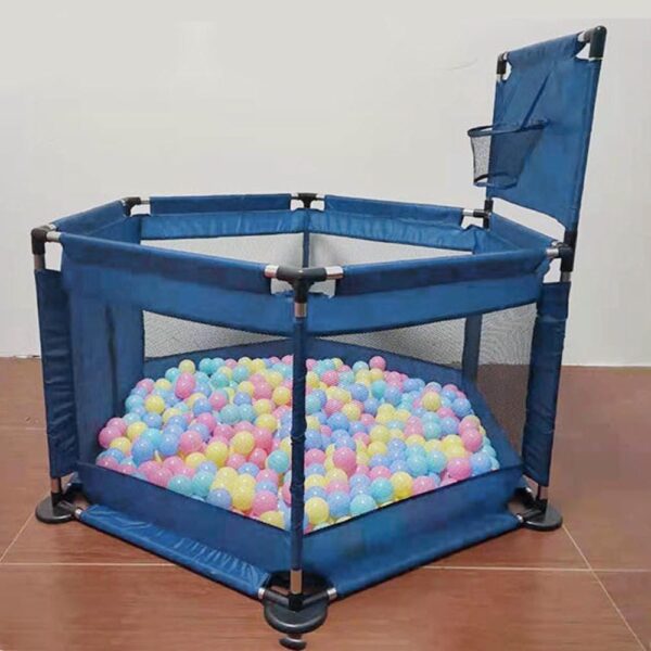 Corral De Juegos Hexagonal Azul Úpale vista lateral