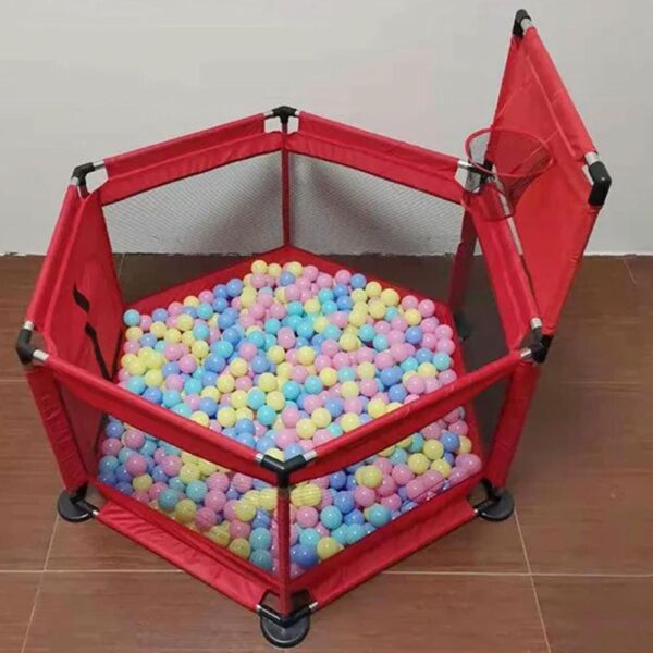 Corral De Juegos Hexagonal Rojo Úpale vista lateral