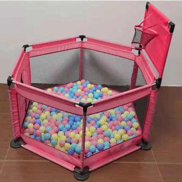 Corral De Juegos Hexagonal Rosa Úpale vista lateral