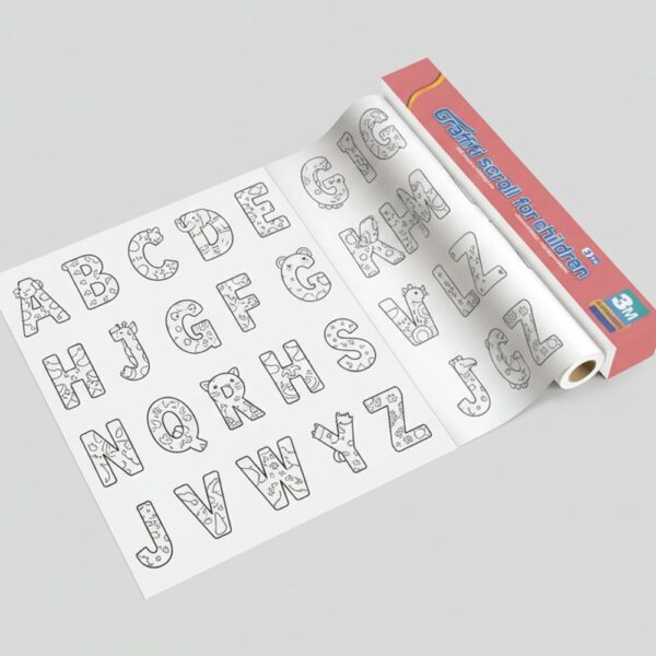 Rollo De Papel Para Colorear Letras 30cm x 3 metros papel