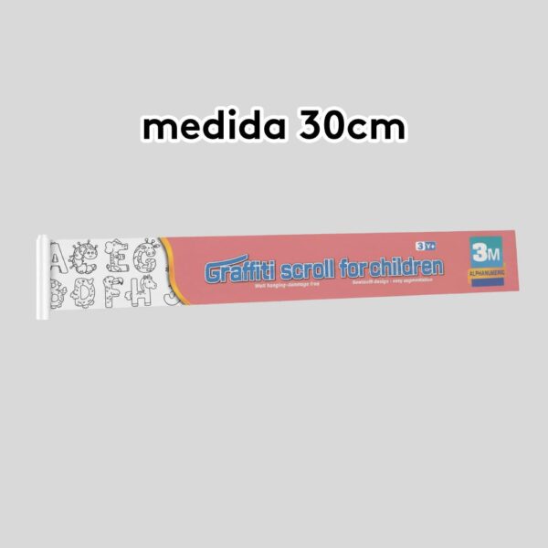 Rollo De Papel Para Colorear Letras 30cm x 3 metros medidas