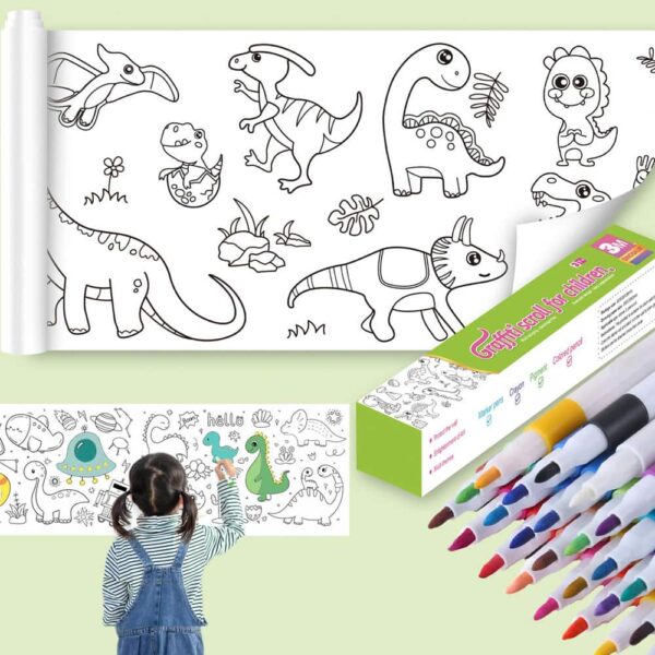 Rollo De Papel Para Colorear Dinosaurio 30cm x 3 metros papel